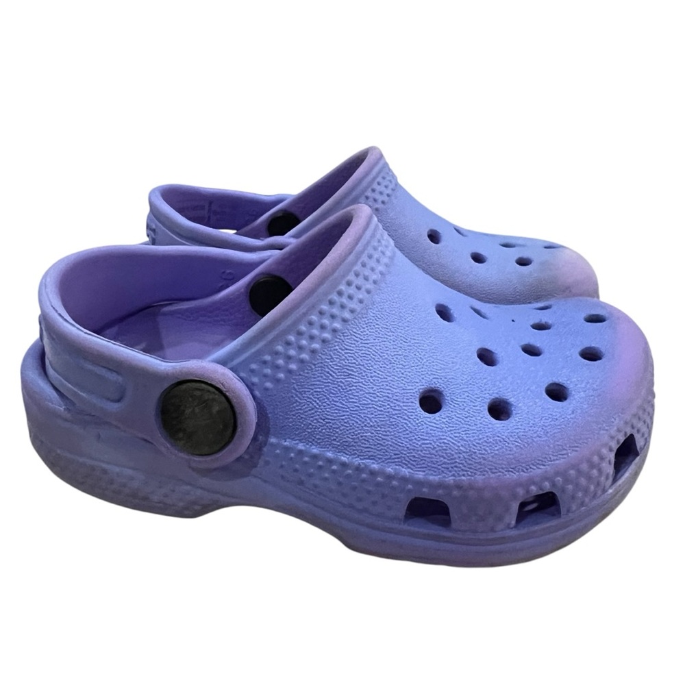 Crocs 6C Purple Toddler Rubber Slip on Clog Sandals